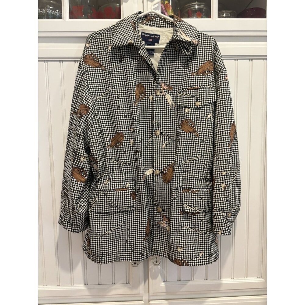 Vintage Ralph Lauren Jacket Golf Jacket Golfing Herringbone Sz Small Preppy